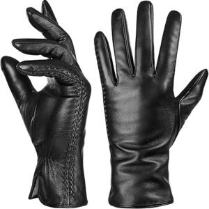 Women's Genuine Leather Winter Dress Gloves – Soft Sheepskin Fashion Gloves