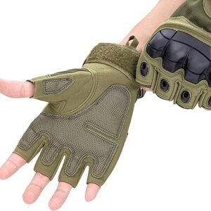 Men’s Tactical Half-Finger Gloves – Hard Knuckle Protection